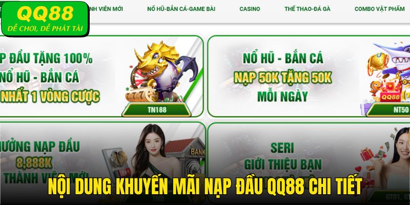 Nội dung khuyến mãi nạp đầu tại QQ88